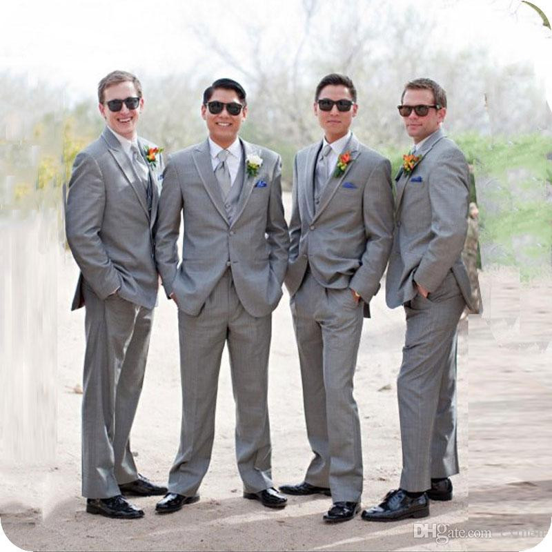 Mens Shoes For Beach Wedding
 Custom Made Grey Men Suit Summer Beach Wedding Groomsmen