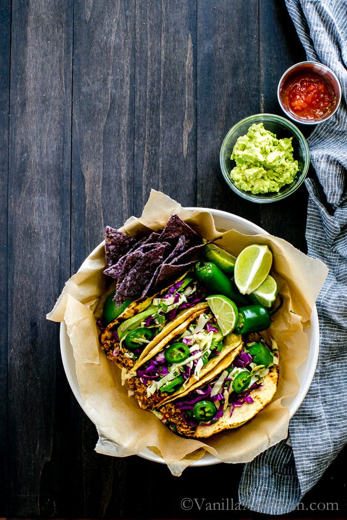 Mexican Tofu Tacos
 Mexican Inspired Tofu Tacos with Chili Lime Slaw and