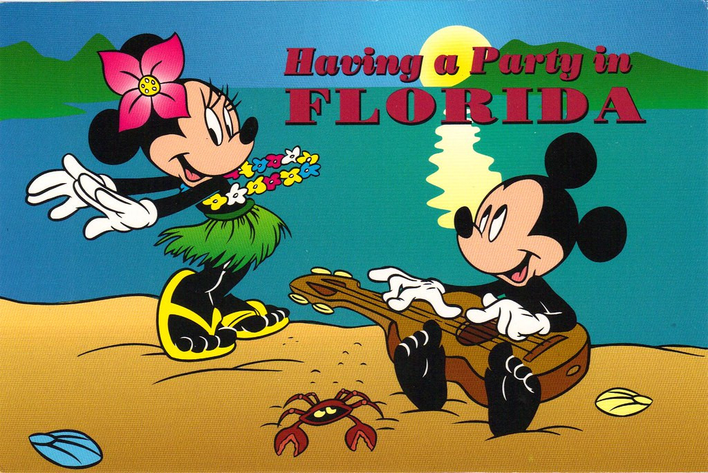 Mickey Mouse Beach Party Ideas
 Mickey & Minnie Florida beach party postcard a photo on