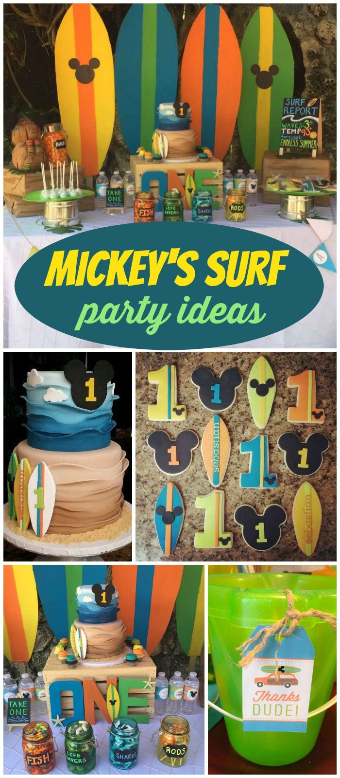 Mickey Mouse Beach Party Ideas
 Check out this Mickey Mouse surfing party See more party