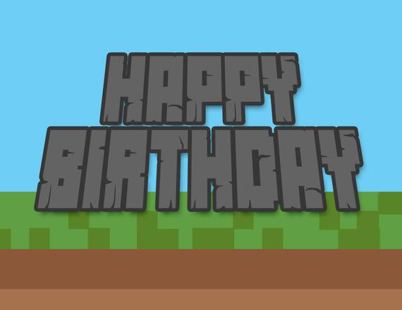 Minecraft Birthday Cards
 Happy Birthday Card Boy s Minecraft inspired Card
