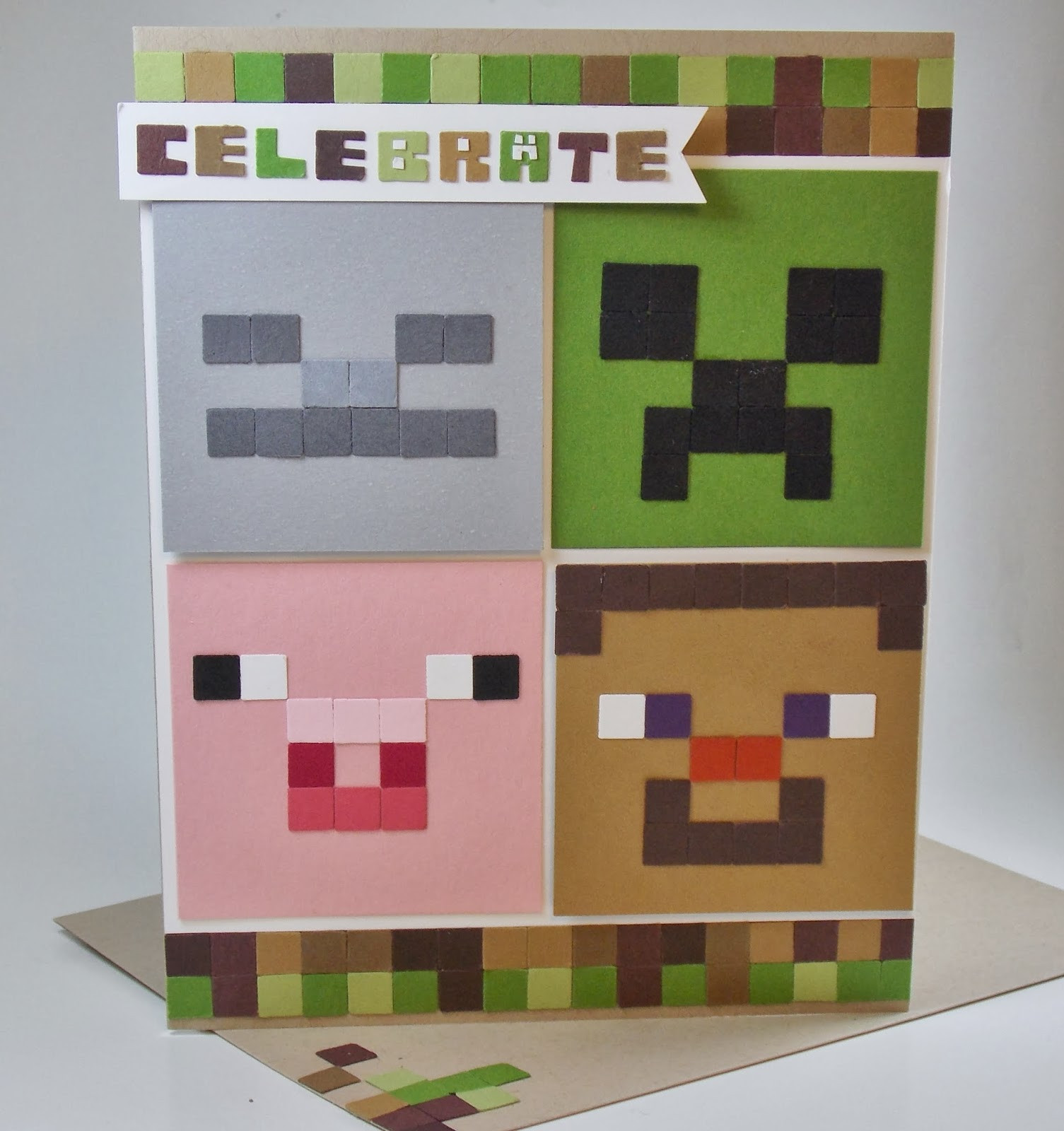 Minecraft Birthday Cards
 Laura s Works of Heart MINECRAFT BIRTHDAY CARD
