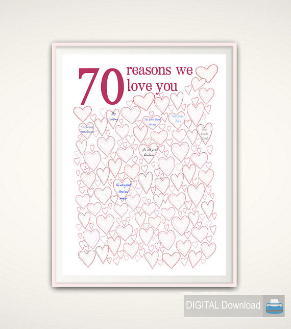 Mother 70Th Birthday Gift Ideas
 70th Birthday Gift For Mom 70th Birthday Poster PRINTABLE