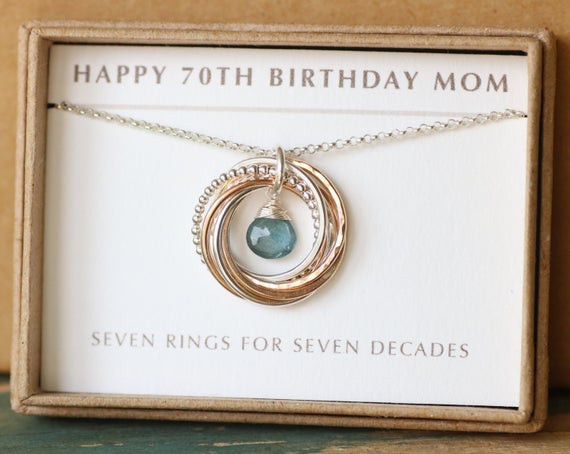 Mother 70Th Birthday Gift Ideas
 70th birthday t for mom aquamarine necklace March