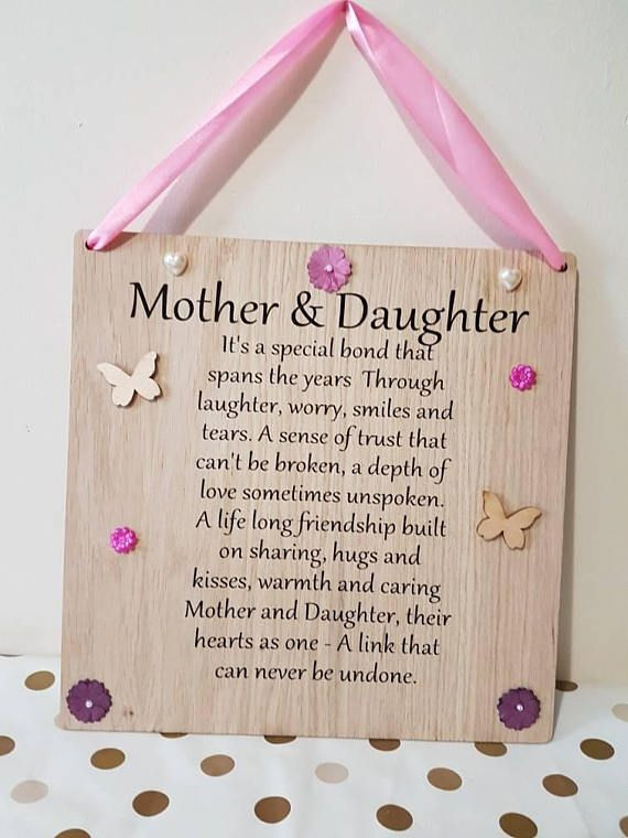 Mother And Daughter Bond Quotes
 Mother Daughter Gift Mum Keepsake From Daughter