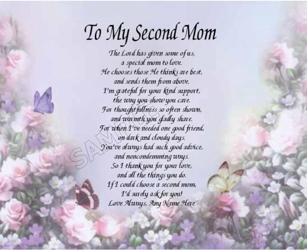 Mother'S Day Blessing Quotes
 TO MY SECOND MOM PERSONALIZED ART POEM MEMORY BIRTHDAY