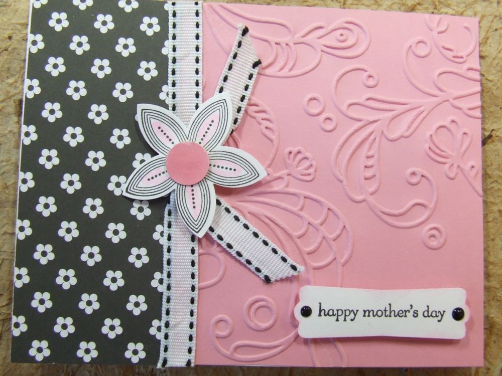 Mother's Day Card Craft
 Handmade Mothers MOTHER S DAY Card EMBOSSED Using Stampin