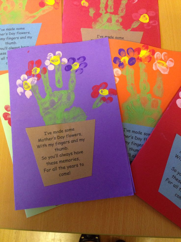 Mother's Day Craft For Kindergarten
 Mother s Day handprint card and poem