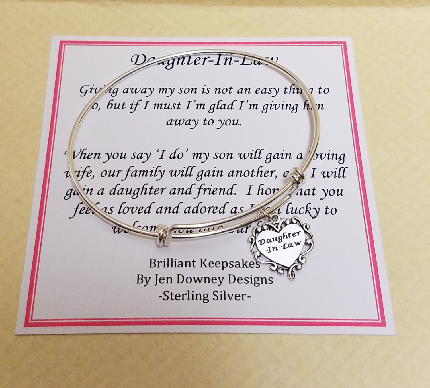 Mother'S Day Gift Ideas For Daughter In Law
 Future Daughter In Law Wedding Gift Sterling Silver Bangle