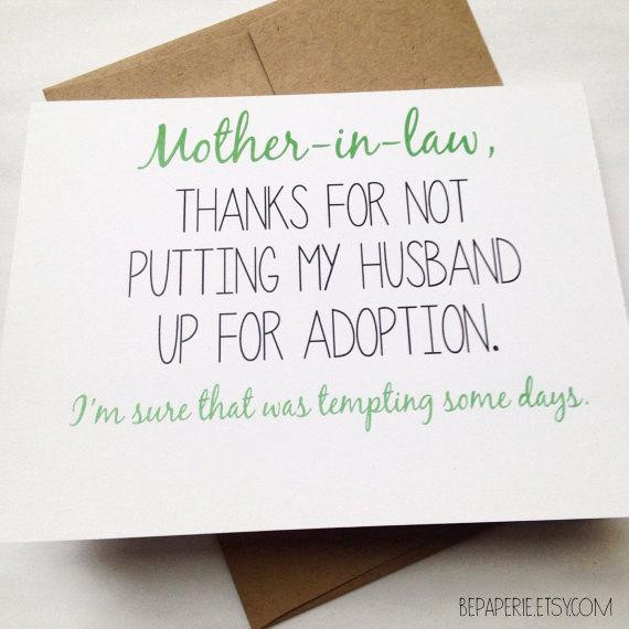 Mother'S Day Gift Ideas For Daughter In Law
 Mother in Law Card Mother s Day Card Mom Birthday Card