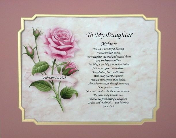 Mother'S Day Gift Ideas For My Daughter
 Daughter poem personalized t for birthday christmas or