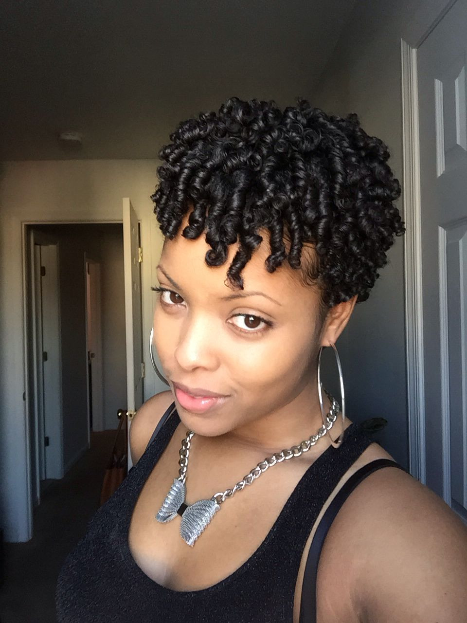 Natural Coil Hairstyles
 brittanymarie524 Finger coils styled on damp hair using