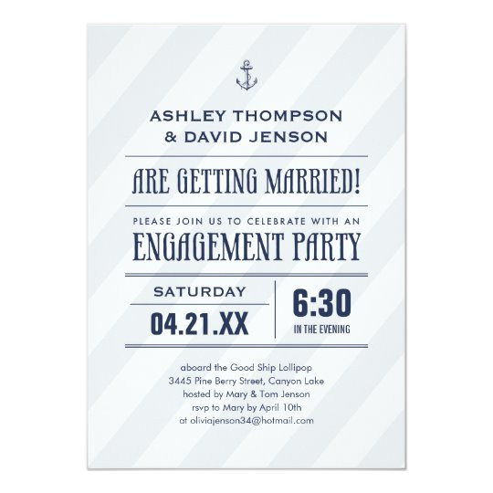 Nautical Engagement Party Ideas
 Nautical Engagement Party invitations
