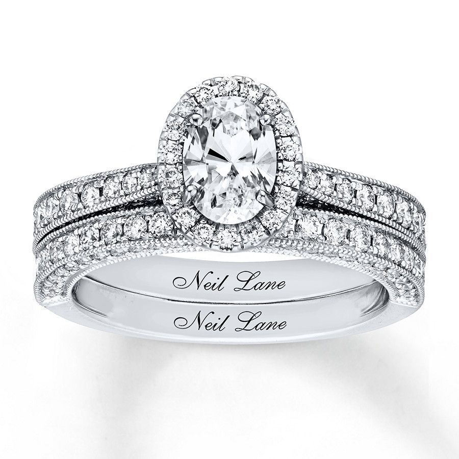 Neil Lane Vintage Wedding Rings
 Neil Lane diamond bridal set with 1 carat oval engagement