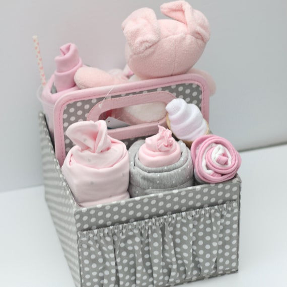 New Born Baby Girl Gifts
 Baby Girl Gift Pink & Grey Girl Baby Shower Grey and Pink