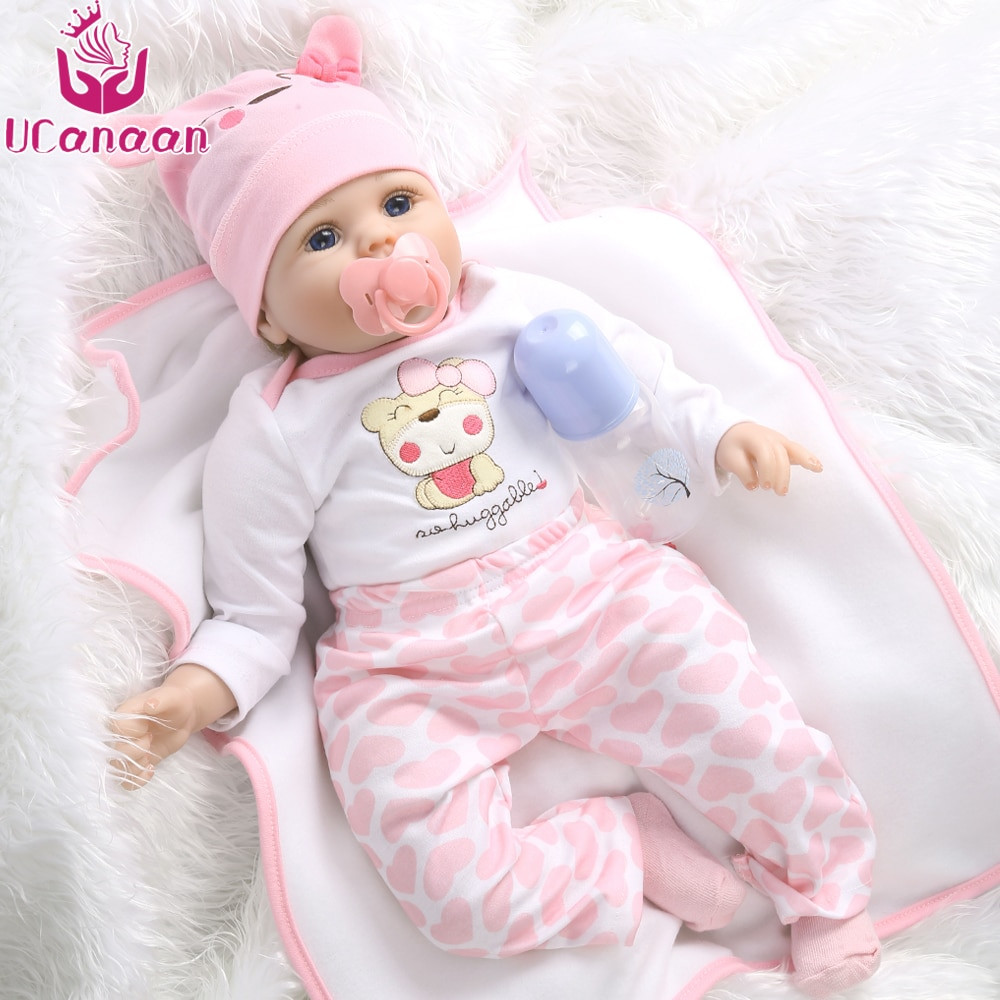 New Born Baby Girl Gifts
 UCanaan 55cm Soft Silicone Doll Reborn Baby 22" Toy For