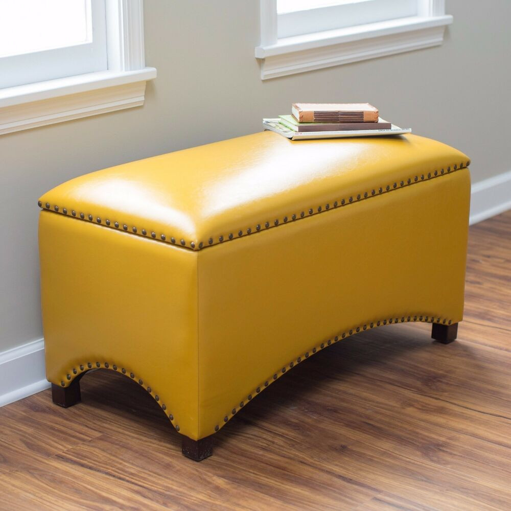 Ottoman Storage Bedroom
 Leather Storage Bench Seat Bedroom Ottoman Upholstered