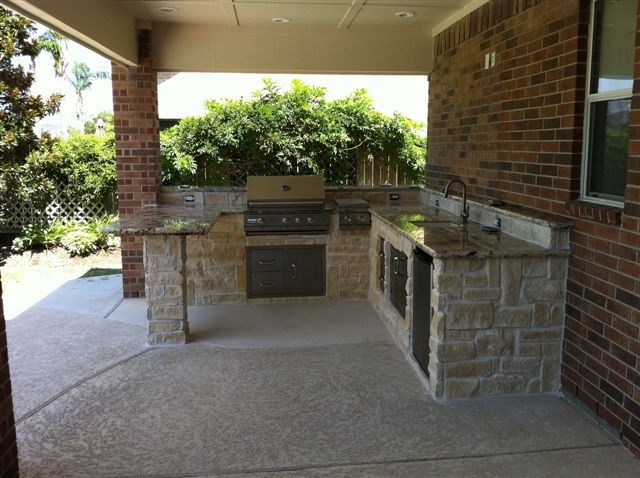 Outdoor Kitchen Fireplace
 Outdoor Kitchens and Fireplaces Contemporary Patio