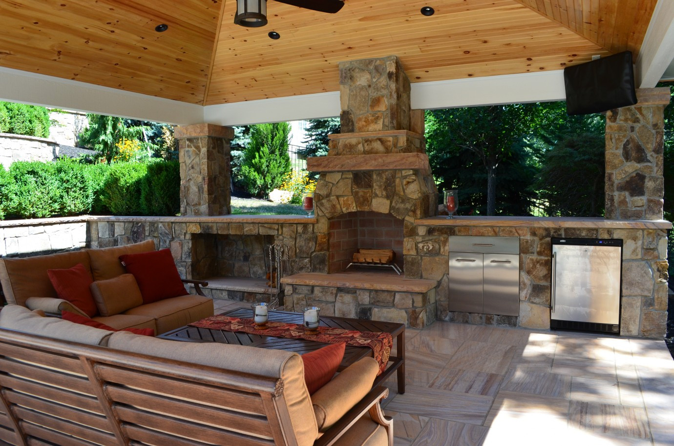 Outdoor Kitchen Fireplace
 Furniture Patio Fireplace Walkway – recognizealeader