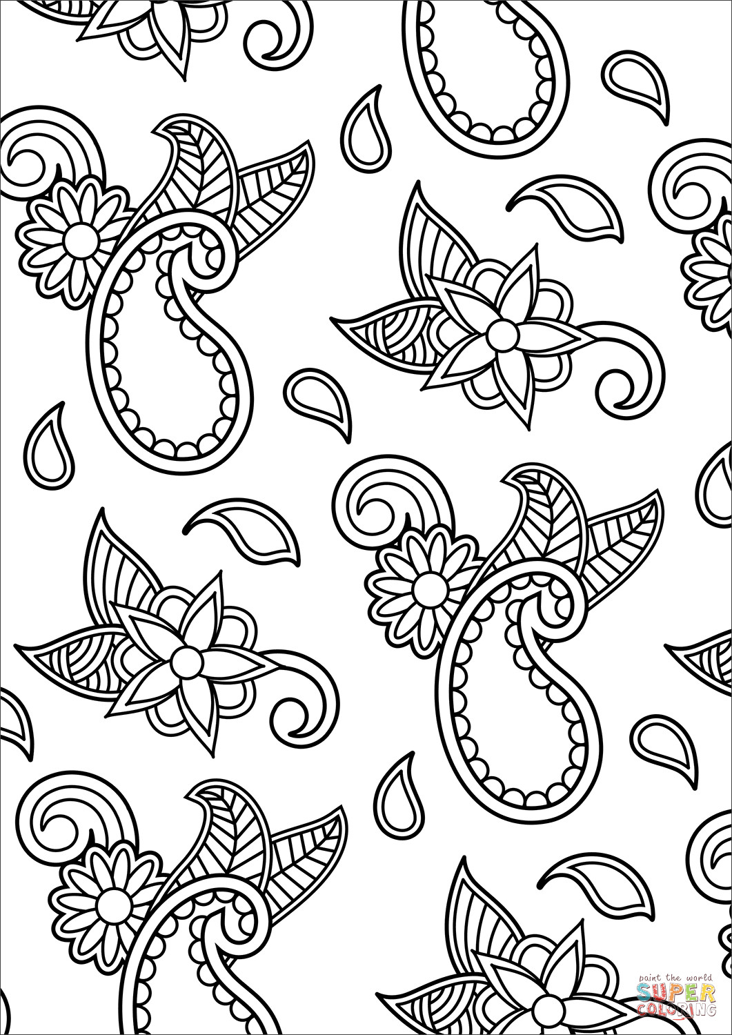 Paisley Printable Coloring Pages
 Paisley Pattern coloring page