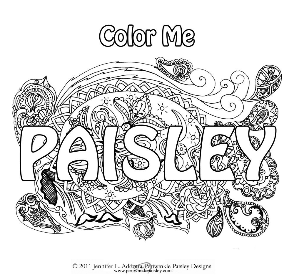 Paisley Printable Coloring Pages
 Color Me Paisley Art Coloring Book