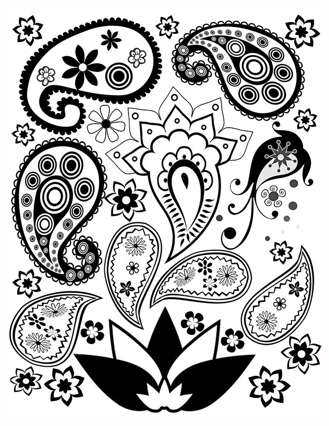 Paisley Printable Coloring Pages
 Free Paisley Coloring Page