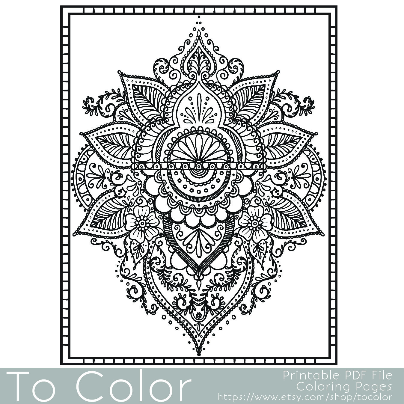 Paisley Printable Coloring Pages
 Paisley Printable Coloring Pages for Adults Paisley by ToColor