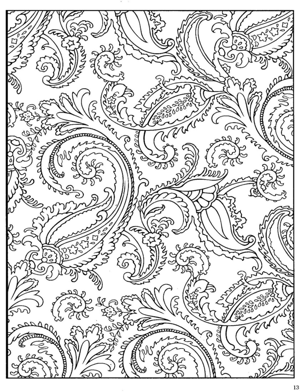 Paisley Printable Coloring Pages
 Paisley Coloring Page 85 Paisley Pinterest