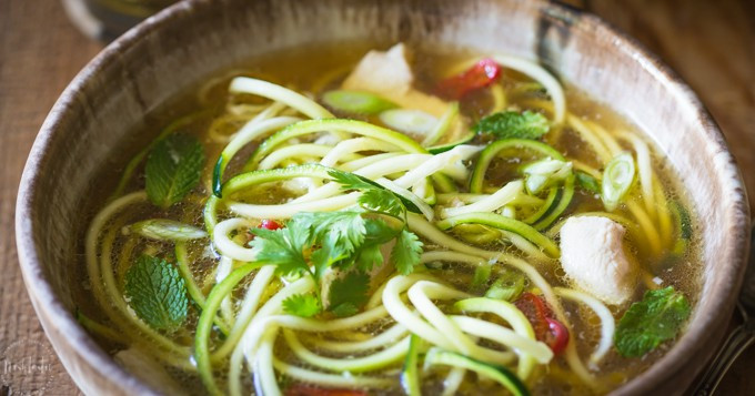 Paleo Chicken Noodle Soup
 20 Minute Paleo Chicken Noodle soup with Zoodles