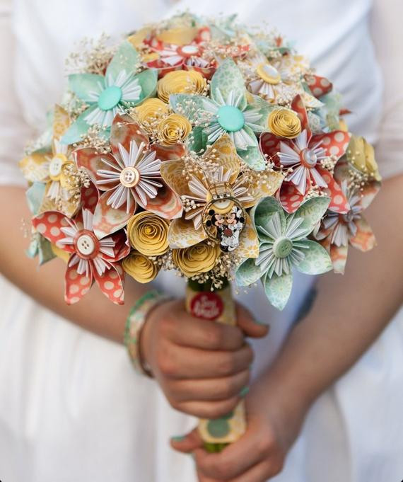 Paper Flower Wedding Bouquet
 Items similar to Wedding Bouquet Paper Flower Wedding