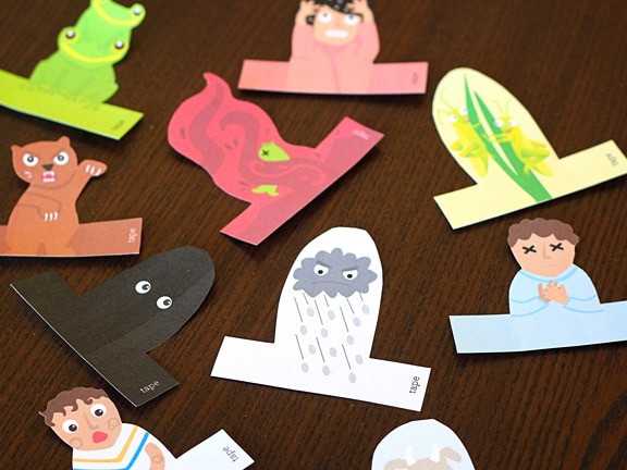 Passover Crafts For Sunday School
 Passover Finger Puppets The Ten Plagues Printable