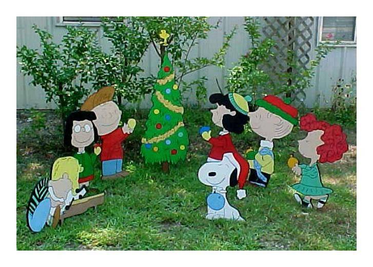 Peanuts Outdoor Christmas Decorations
 8 piece Charlie Brown Christmas handpainted on 1 2 inch