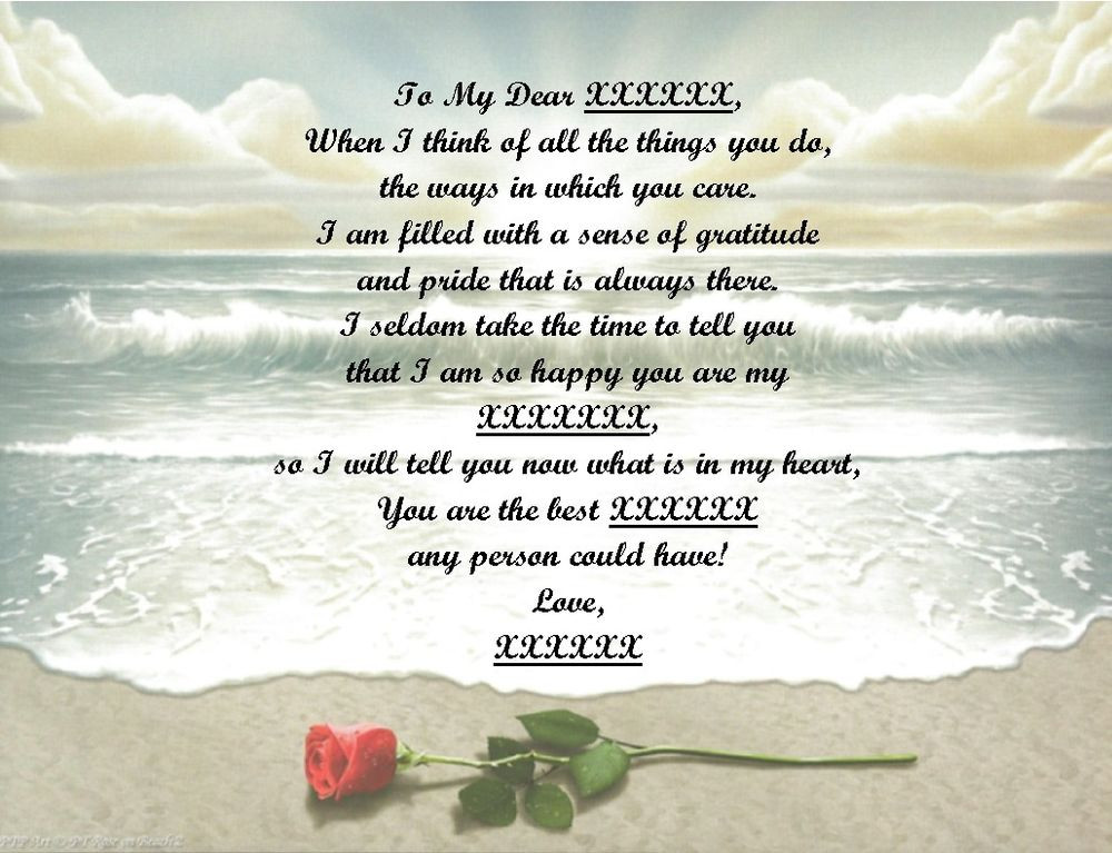 Personalized Mother's Day Gifts
 Rose Beach Personalized Poem Gift 4 Father s Day Mother s