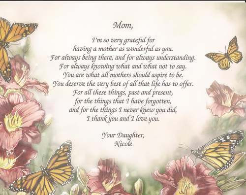 Personalized Mother's Day Gifts
 Personalized Poem for Mother Gift for Mother s Day