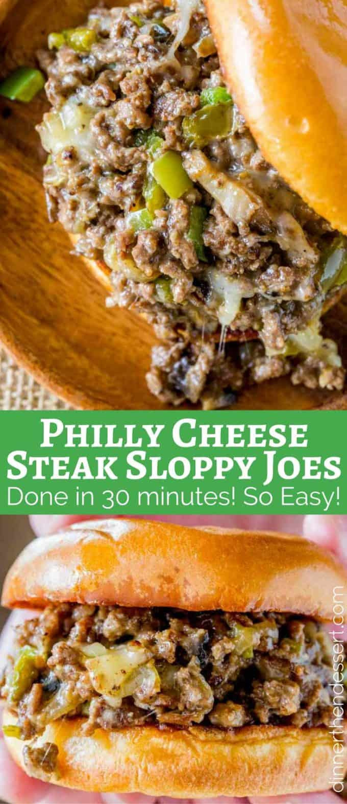 Philly Cheese Sloppy Joes
 Philly Cheese Steak Sloppy Joes Dinner then Dessert