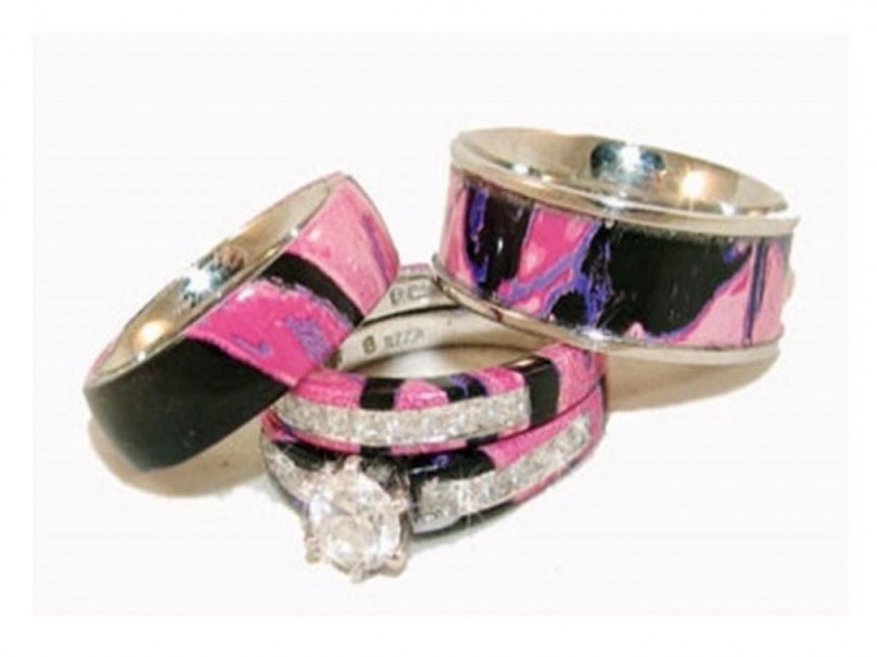 Pink Camo Wedding Ring
 Pink Camouflage Wedding Ring Sets Caymancode Wedding Rings