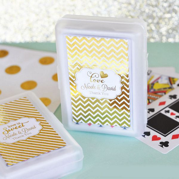 Playing Cards Wedding Favors
 Playing Card Wedding Favors in Personalized White Plastic Case