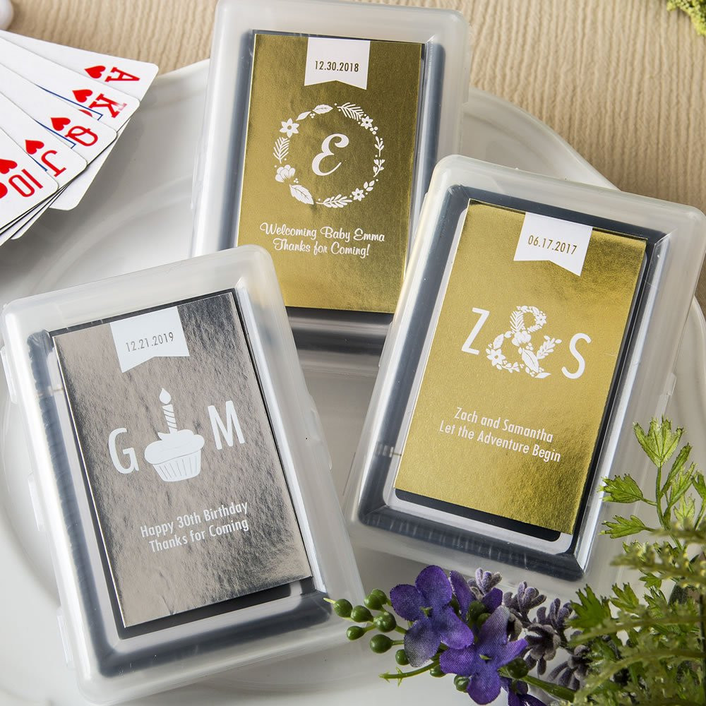 Playing Cards Wedding Favors
 Personalized Metallics Wedding Design Playing Card Favors