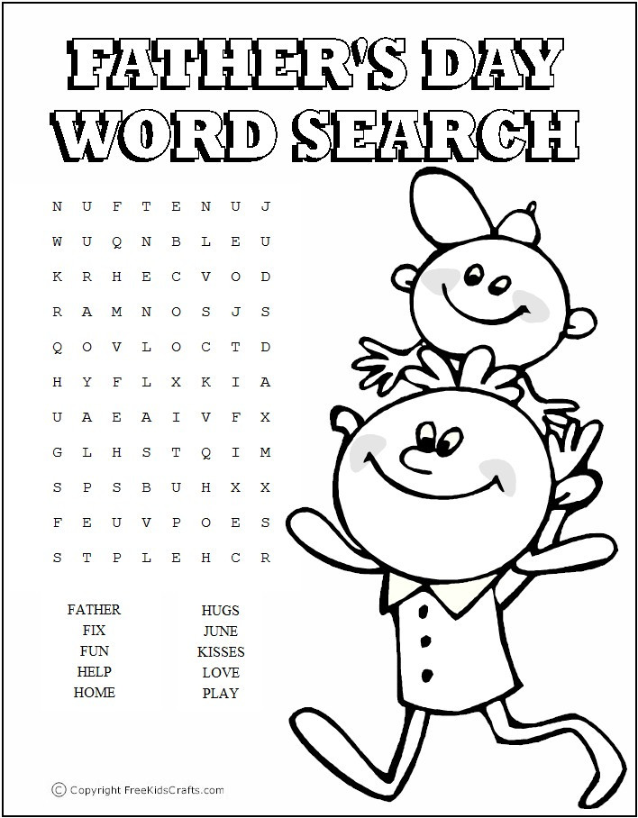 Printable Fathers Day Craft
 Father s Day Word Puzzles