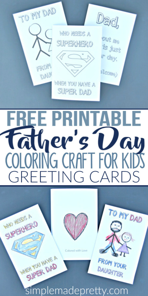 Printable Fathers Day Craft
 Free Printable Father s Day Greeting Cards Coloring Craft