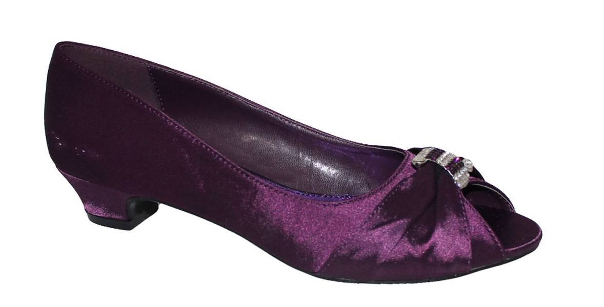 Purple Satin Wedding Shoes
 LADIES SILVER NAVY PURPLE BLACK SATIN EVENING WEDDING LOW