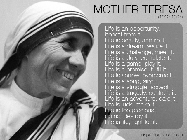 Quote From Mother Teresa
 Mother Teresa Quotes Life QuotesGram