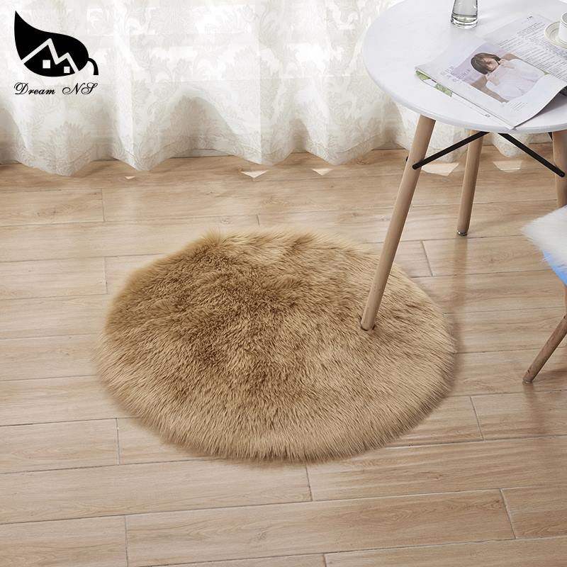 Round Rug Kids Room
 Dream NS Soft Round Solid Warm Plush Home Rugs Faux Wool