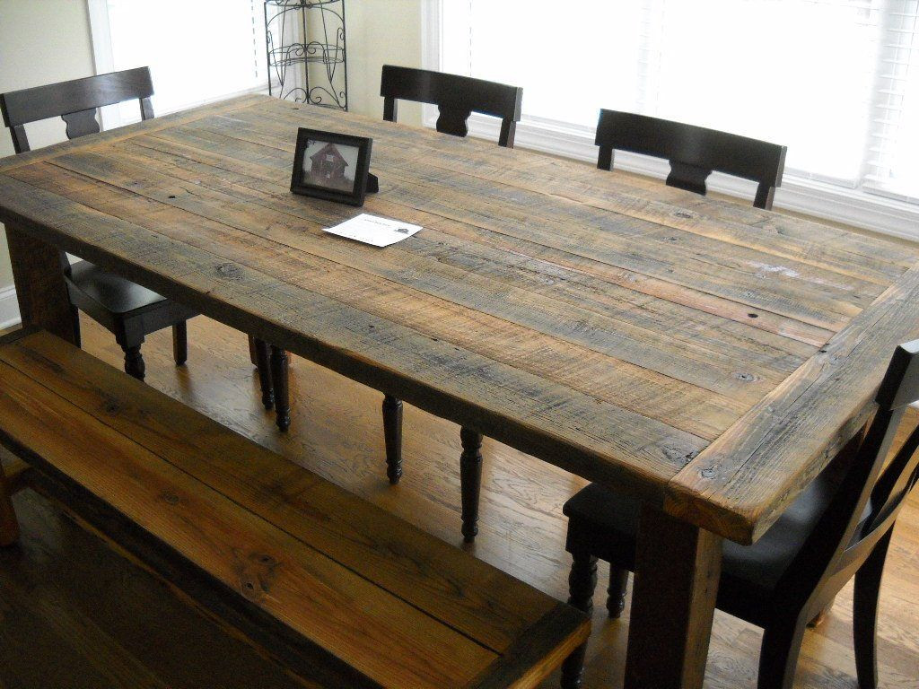 Rustic Kitchen Tables
 Furniture DIY Rustic Farmhouse Kitchen Table Made From