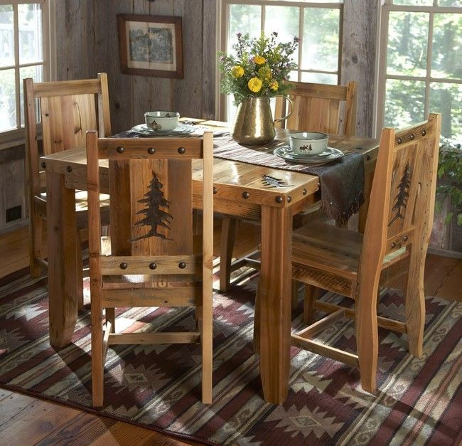 Rustic Kitchen Tables
 Rustic Kitchen Table Set Country Western Log Cabin Wood