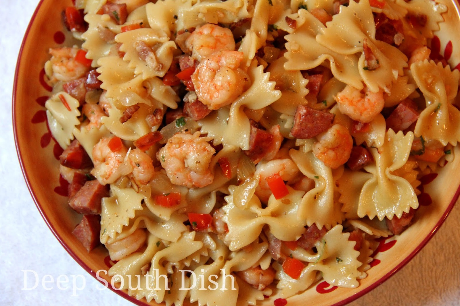 Sausage And Shrimp Pasta
 Deep South Dish January 2015