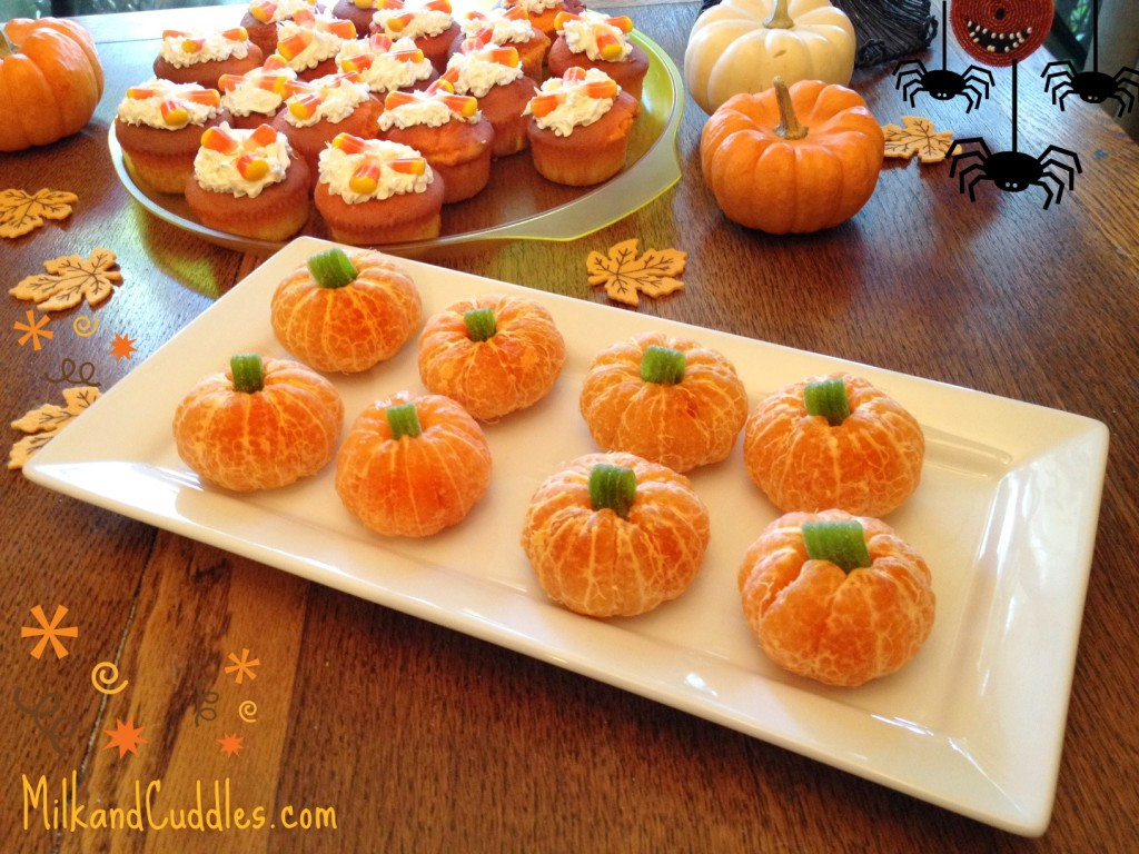 Scary Food Ideas For Halloween Party
 Recipe &Tips for Candy Corn Cupcakes and Orange Pumpkins
