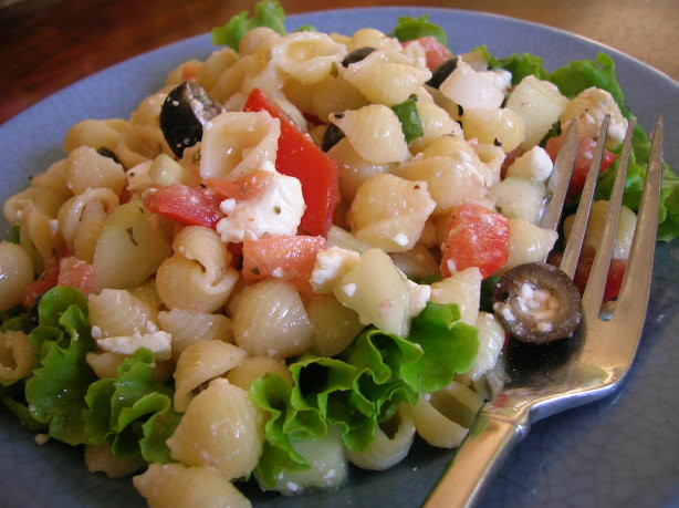 Seashell Pasta Salad
 Greek Pasta Shells Salad Recipe Food