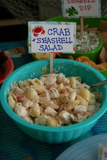 Seashell Pasta Salad
 Under the sea Crabs and Seashells on Pinterest