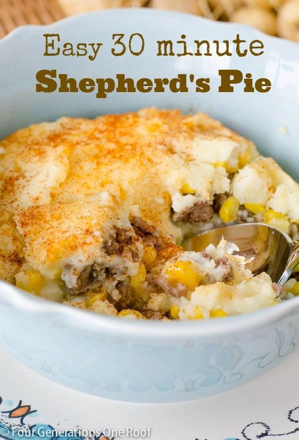 Shepherd'S Pie Ground Beef Instant Potatoes
 Our 30 Minute Easy Shepherd s Pie Four Generations e Roof